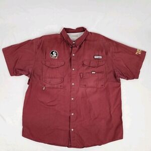 Columbia PFG FSU Seminoles Shirt Mens XL Short Sleeve Vented Florida State